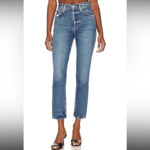 AGOLDE Jeans Riley Long High Rise Straight Leg in Color Moor Womens Size 29